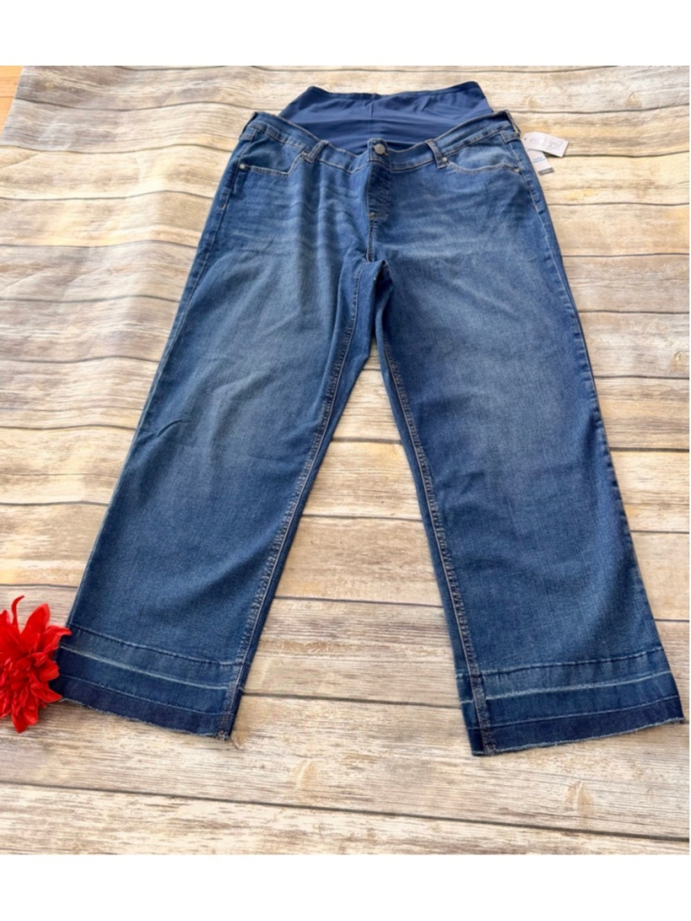 NEW FACTORY FRAY MATERNITY JEANS-SIZE XL